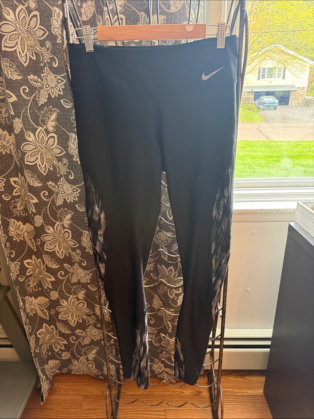 Nike Black Leggings with Mesh Side Panels